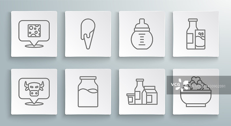 线条牛头蛋筒冰淇淋图片素材