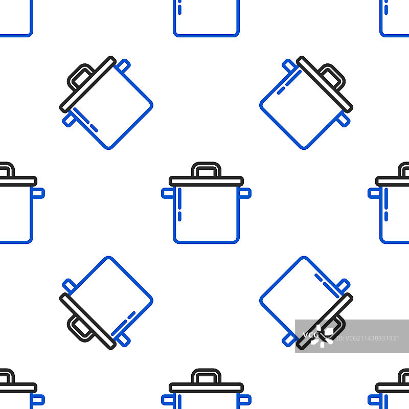 线条烹饪锅图标无缝隔离图片素材
