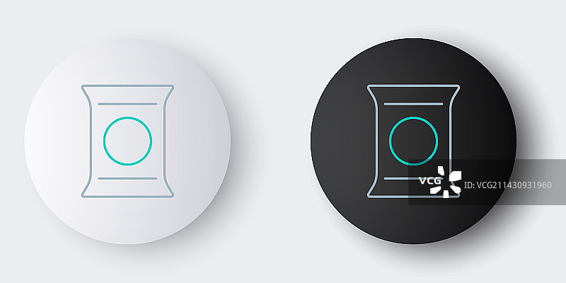 袋装薯片线条图标图片素材