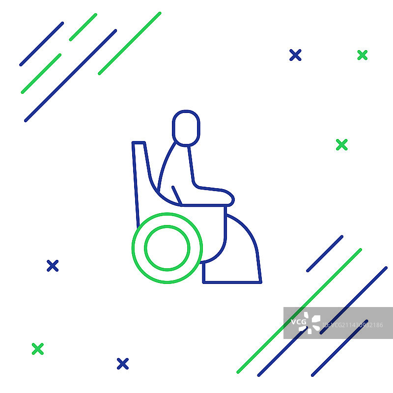 轮椅女人线条图标图片素材