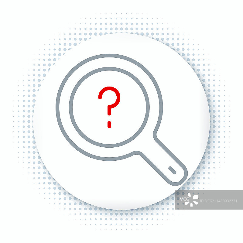 白色背景上的未知搜索线条图标图片素材