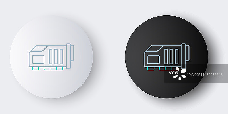 灰色背景上的线条显卡图标图片素材