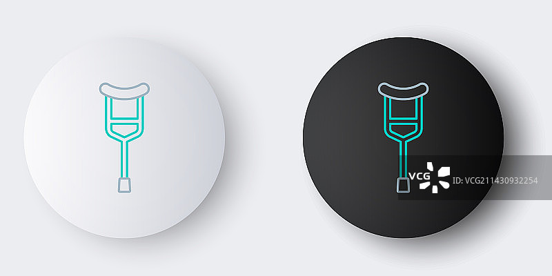 灰色背景线条拐杖图标图片素材