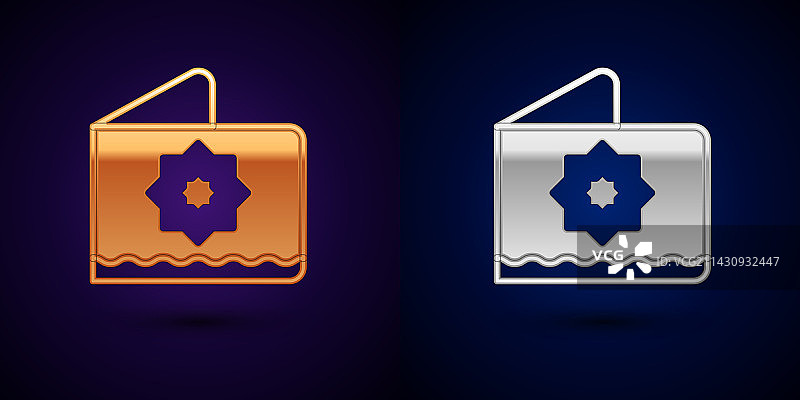 金色和银色伊斯兰八角星装饰图片素材