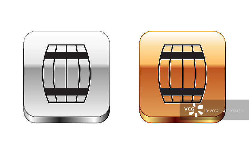 白色背景上的黑色木桶图标图片素材