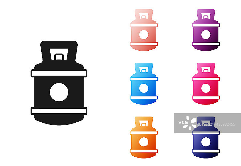 白色背景上的黑色丙烷气罐图标图片素材