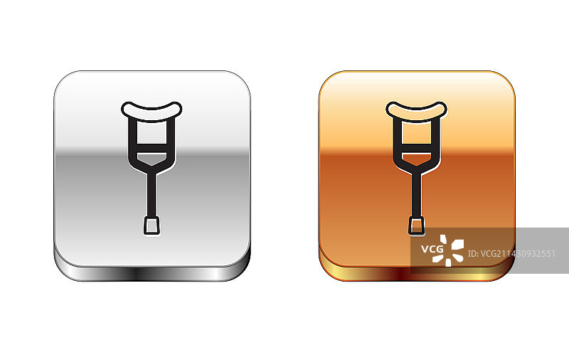 白色背景上的黑色拐杖图标图片素材