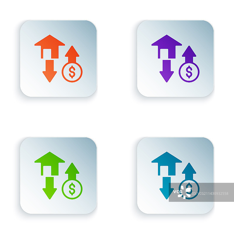 彩色房屋与美元符号图标图片素材