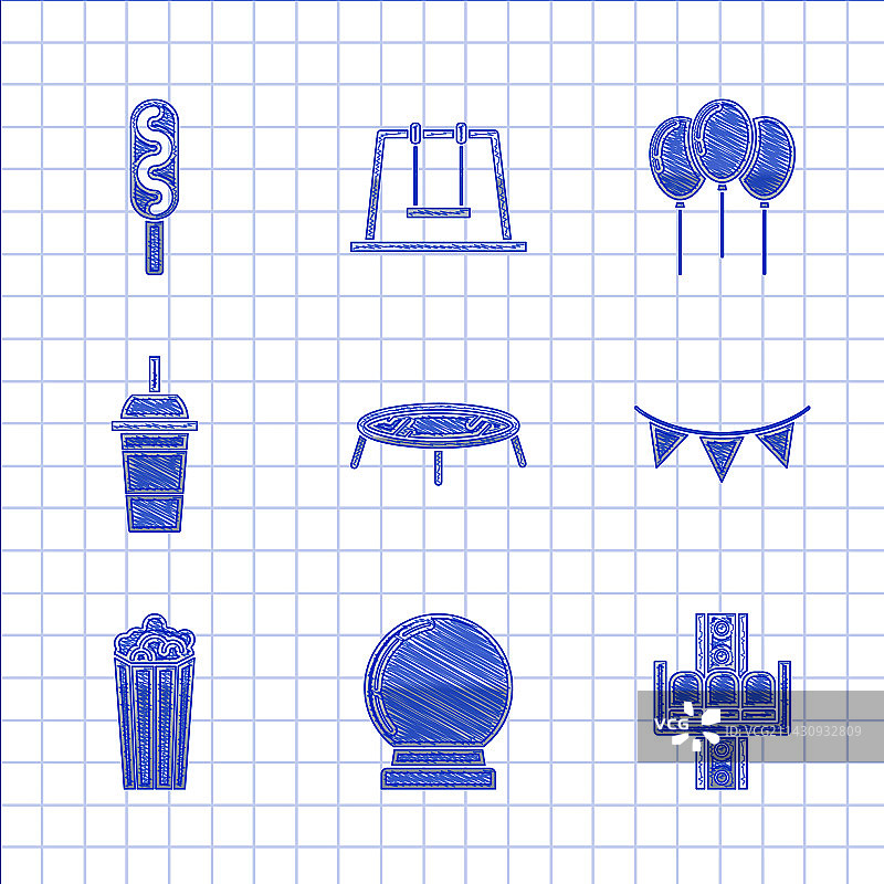 跳跃蹦床、魔术球景点组合图片素材