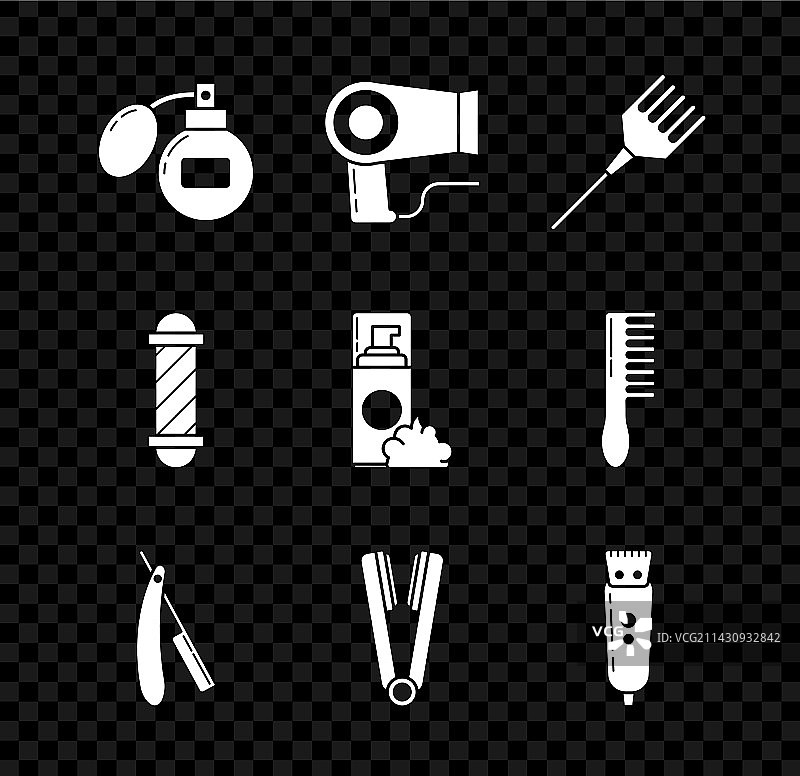 须后水吹风机发刷套装图片素材