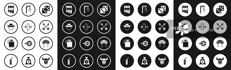 骰子、弓箭与箭袋图片素材