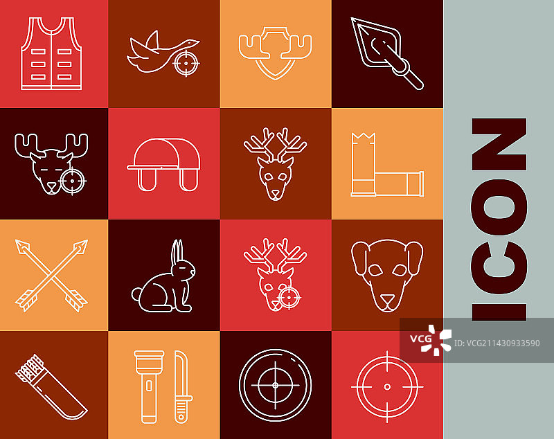 射击比赛体育目标线性图标图片素材