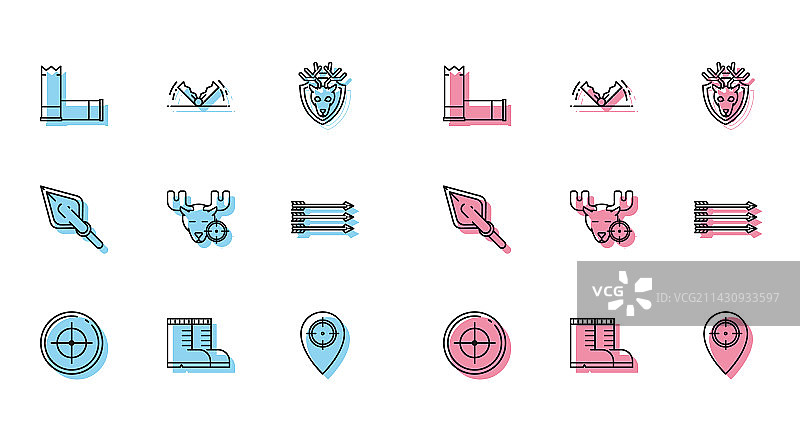 射击比赛体育目标线性图标图片素材