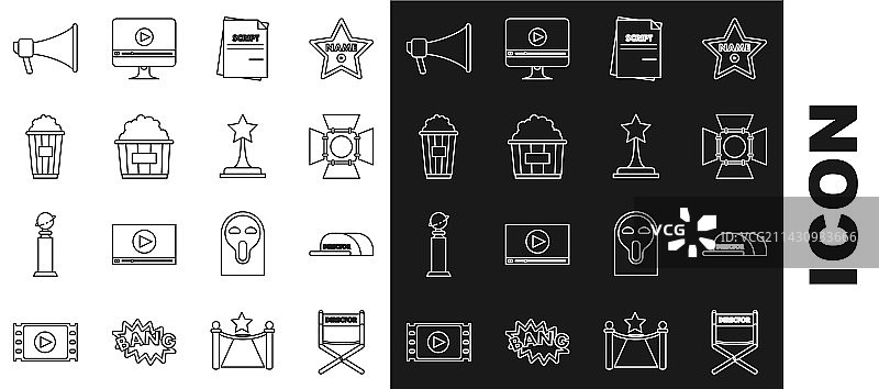 导演椅与帽子图片素材