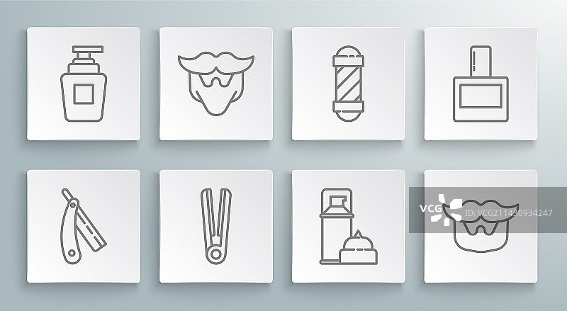 剃须刀胡须线条素材图片素材