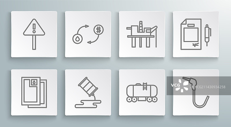 漏油桶石油铁路线条组合图片素材