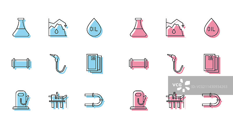 加油站石油平台线条图标图片素材