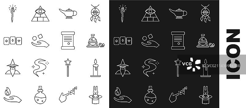 魔术师帽子、兔子与女巫坩埚图片素材