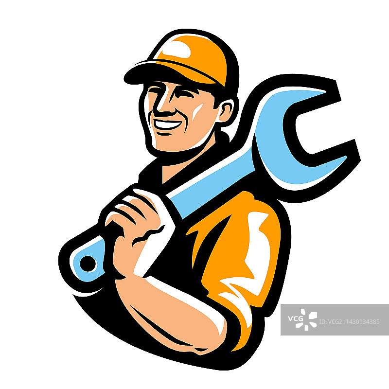 使用扳手的工人工程师技师图片素材