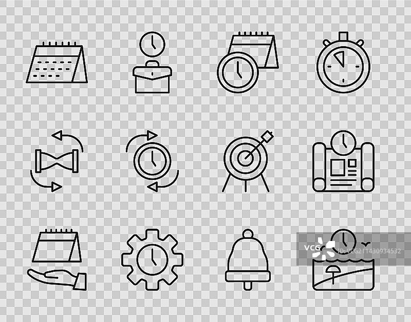 日历假期时钟时间线条设计图片素材