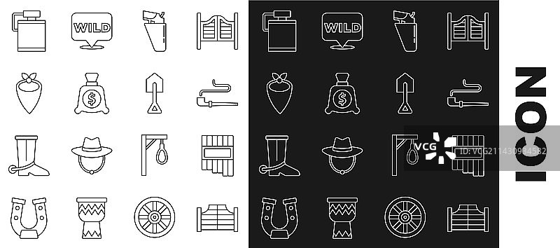 线条集：酒吧门、排箫、烟斗图片素材