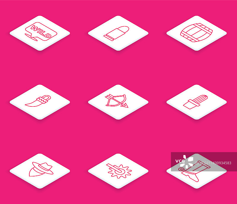 指向狂野西部子弹火药的指针图标图片素材