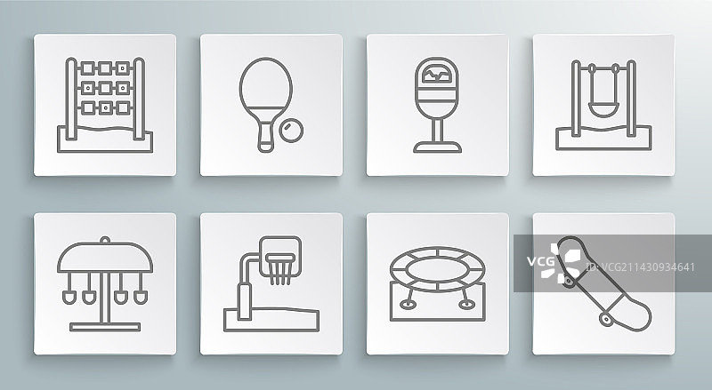 游乐场设施合集：旋转木马、球拍等图片素材