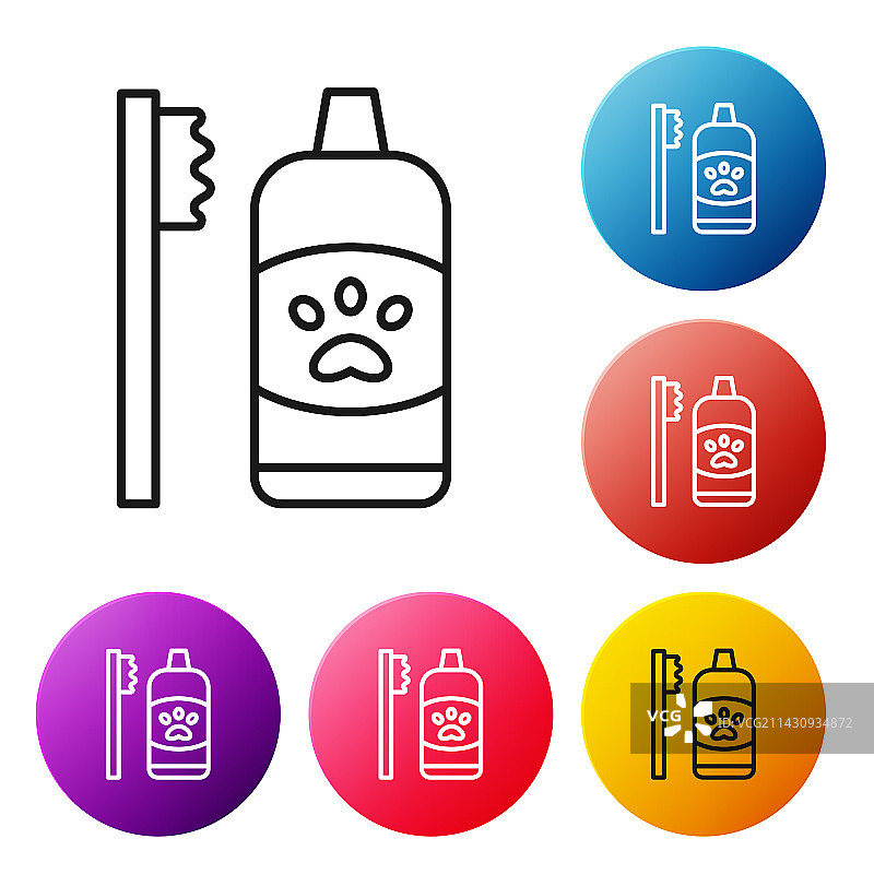 宠物牙齿护理黑色线条图标图片素材