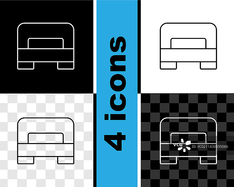 单人或双人大床icon合集图片素材