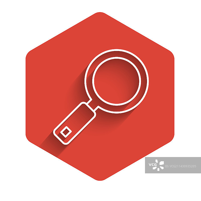 白色线条放大镜图标图片素材