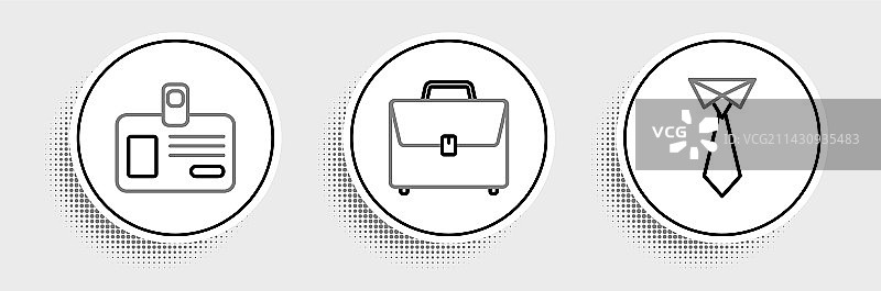 领带身份牌公文包组合图片素材