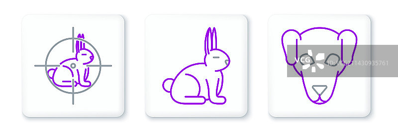猎狗追兔带十字准星线条图片素材