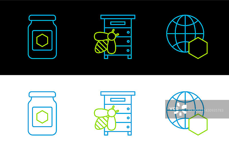 世界地图蜂蜜罐蜂巢图片素材