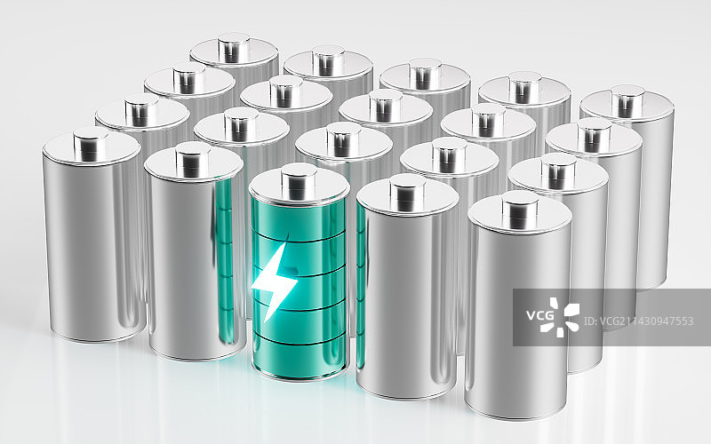 电池与电能3D渲染图片素材