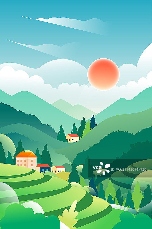 五一劳动节农村农民辛勤劳作农耕收获插画图片素材