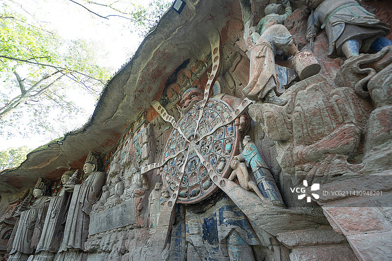 大足石刻宝顶山石刻六道轮回图片素材