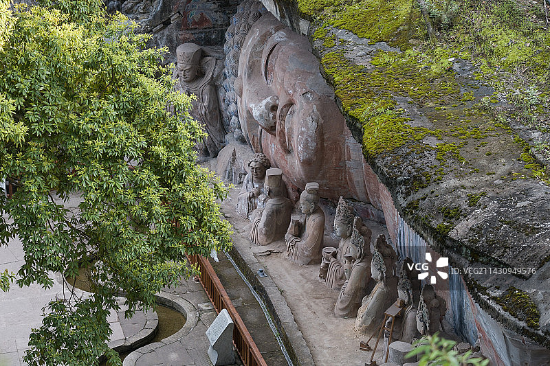大足石刻宝顶山石刻释迦涅槃圣迹图图片素材