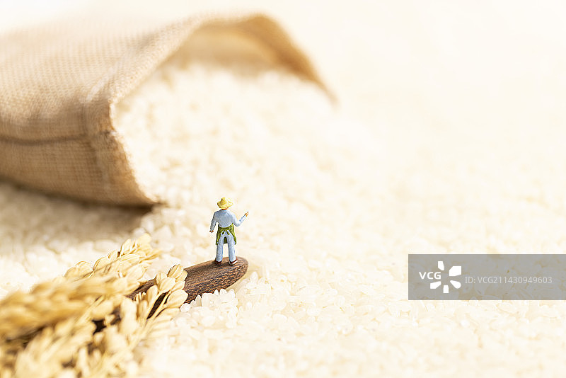 大米微缩创意秋收图片图片素材