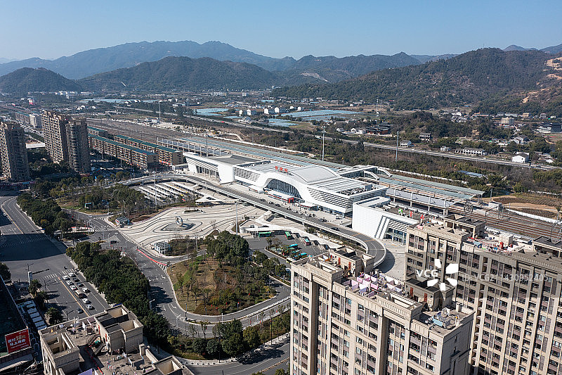 航拍温州苍南火车站图片素材