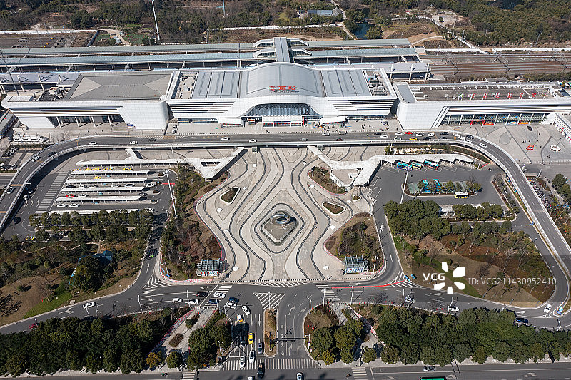 航拍温州苍南火车站图片素材