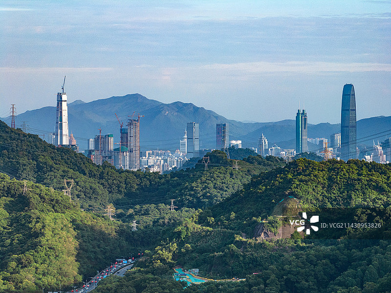 深圳城市大景-罗湖福田区图片素材