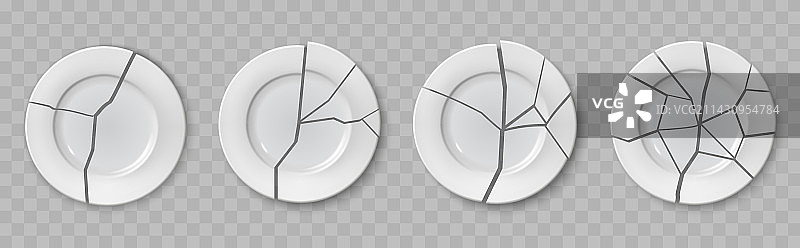 有裂缝的碎裂陶瓷盘图片素材