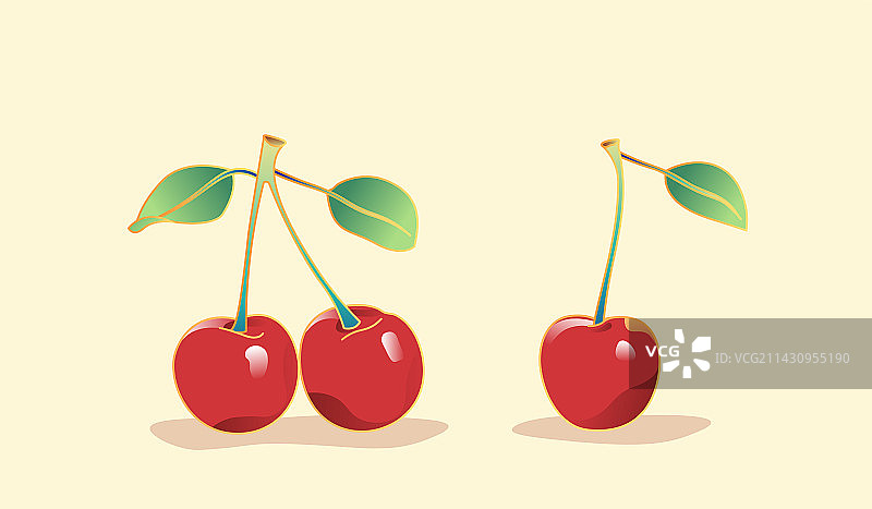 樱桃矢量插画图片素材