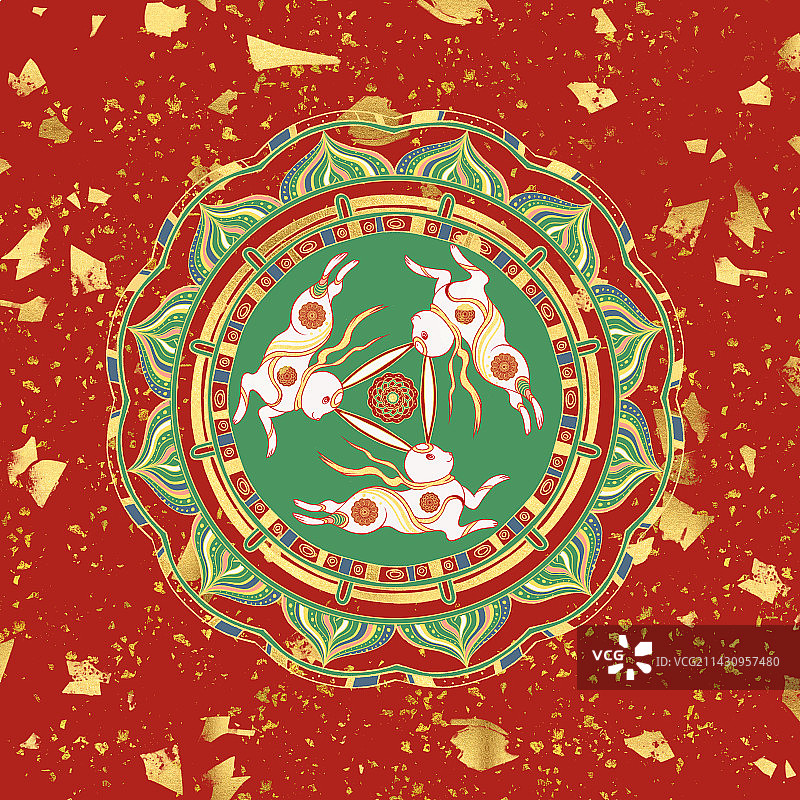 敦煌月饼包装设计插画图片素材