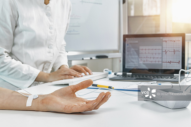 生物反馈疗法测量心率变异性图片素材