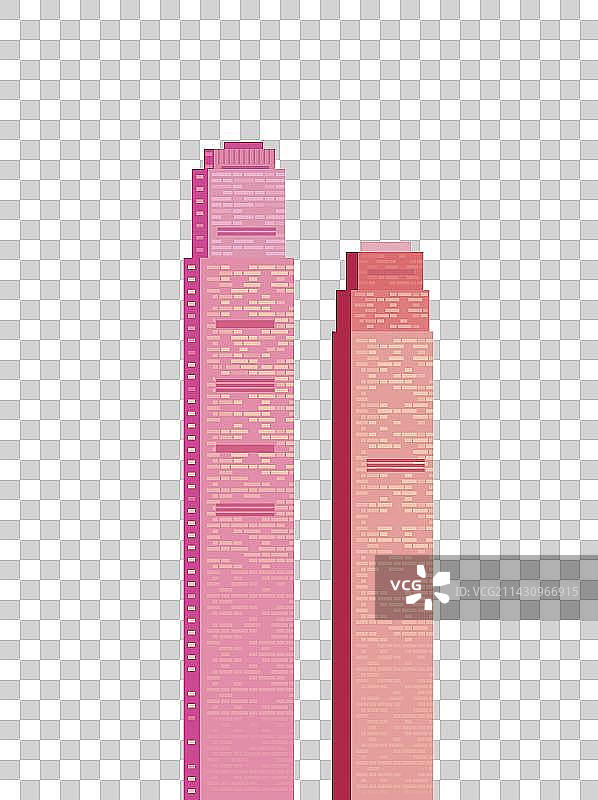 粉色长沙国金中心图片素材