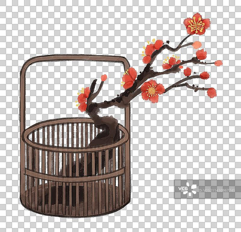 传统中式盆景梅花图片素材