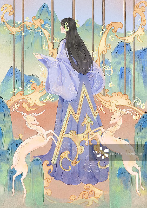 困境帛画图片素材