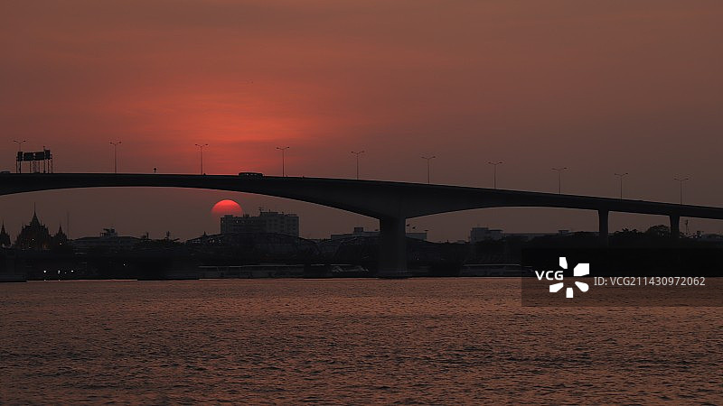 曼谷湄南河黃昏图片素材