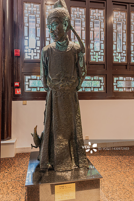 成都市杜甫草堂历史文人雕像、雕塑图片素材